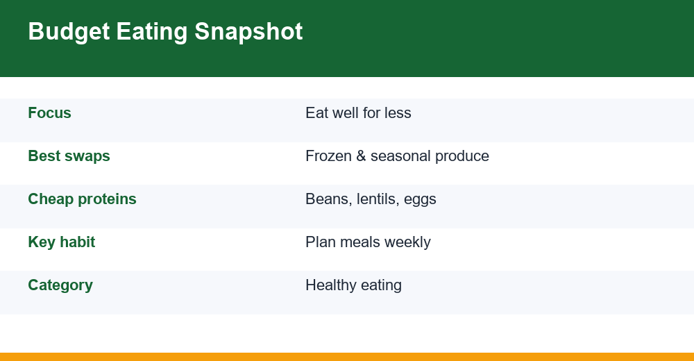 how to eat healthy on a budget — infographic